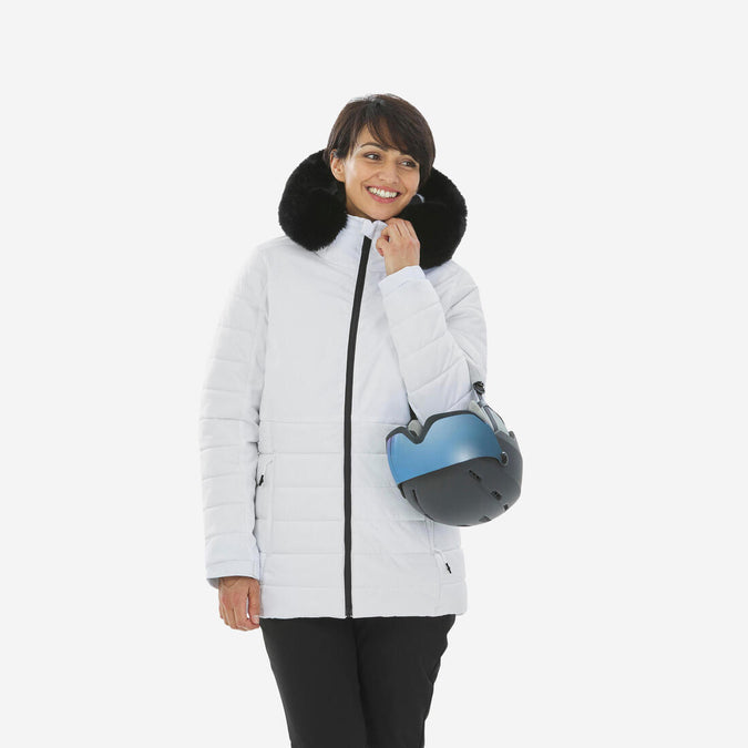 





Women's Mid-Length Warm Ski Jacket 100 - White, photo 1 of 13