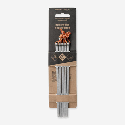 





Non-Anodised Ultralight 10g Tent Pegs (x5)