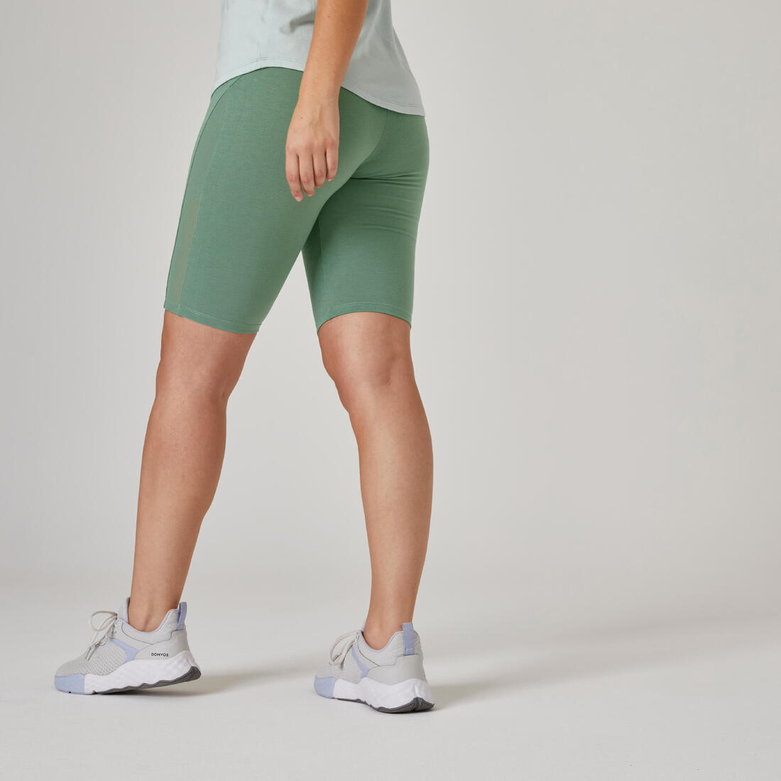 Women's Slim-Fit Cotton Fitness Cycling Shorts 520 Without Pockets