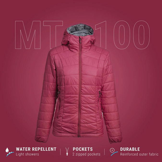 





Women's Mountain Trekking Padded Jacket with Hood - MT100 -5°C, photo 1 of 8