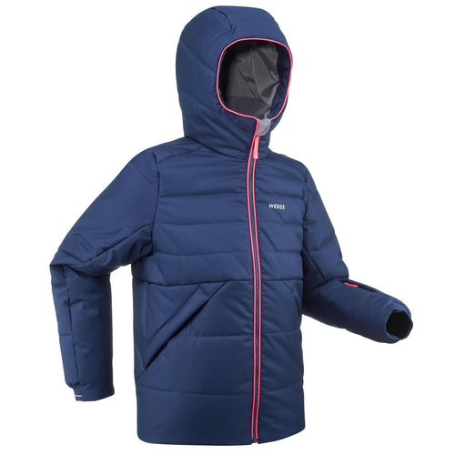 





KIDS’ EXTRA WARM AND WATERPROOF PADDED SKI JACKET - 100 WARM - NAVY BLUE