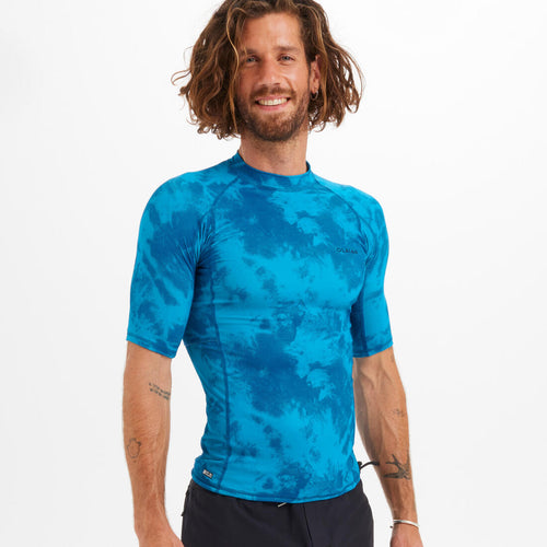 





Men's surfing 500 short-sleeved anti-UV T-shirt top Palmeraie