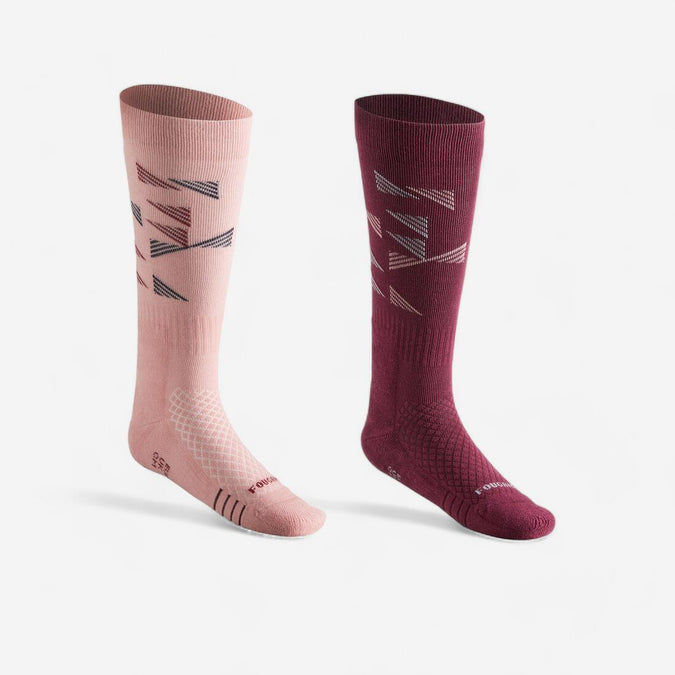 





Kids' Horse Riding Socks SKS 500 - Light Pink/Plum Graphic Designs, photo 1 of 9