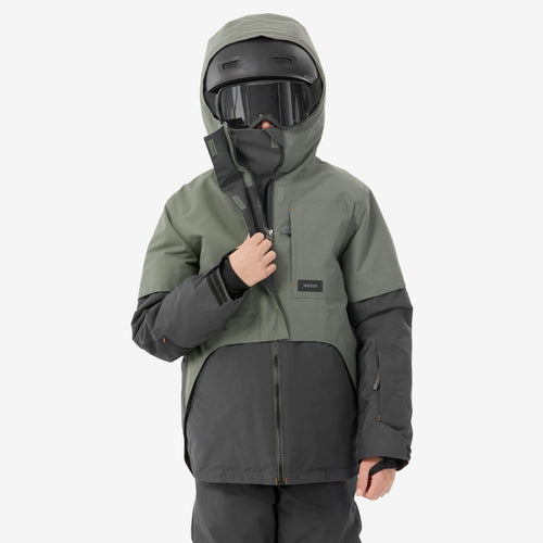 





BOYS' HIGH RESISTANCE LONG SNOWBOARD JACKET - SNB 500 - KHAKI