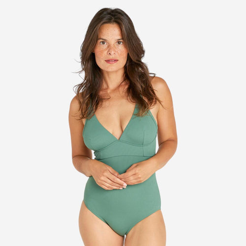 





Women’s surfing textured 1-piece swimsuit - Bea khaki