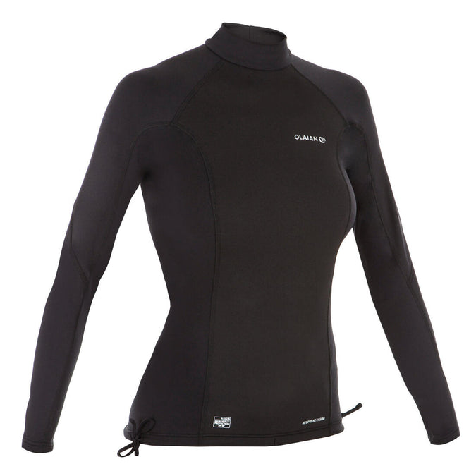 





T-shirt anti-UV surf neoprene and fleece long sleeve women's black, photo 1 of 6