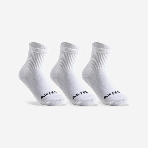 





Kids' High Racket Sports Socks RS100 Tri-Pack - White