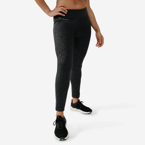 





Warm+ Women's Running Warm Long Leggings - black with patterns