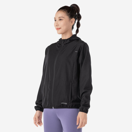 





Women's windproof running jacket - KIPRUN Run 100 Wind - Black