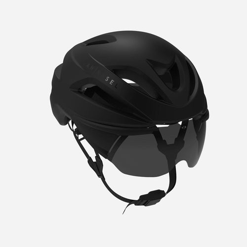 





TRIATHLON HELMET WITH ADJUSTABLE VISOR CATEGORY 3 + MAGNETIC BUCKLE MATTE BLACK