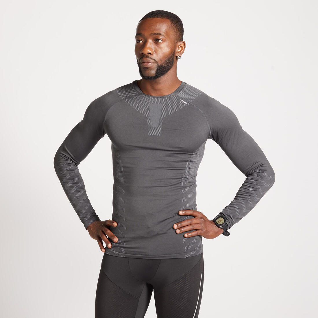 KIPRUN SKINCARE MEN'S RUNNING WINTER BREATHABLE LS TEE-SHIRT
