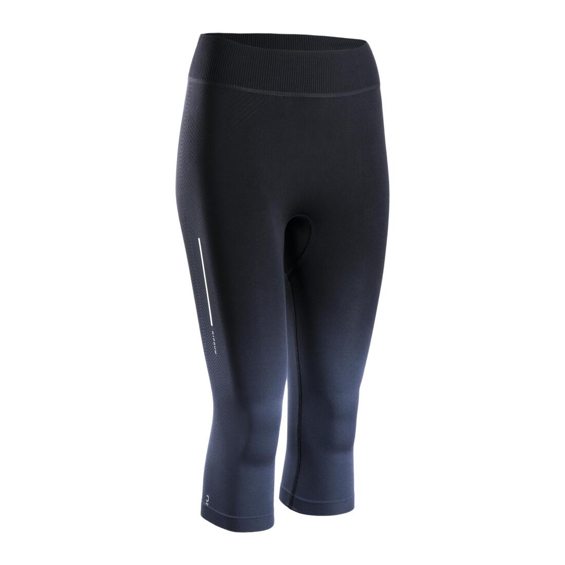 Kiprun Care Women's Breathable Running Cropped Bottoms - Black / blue