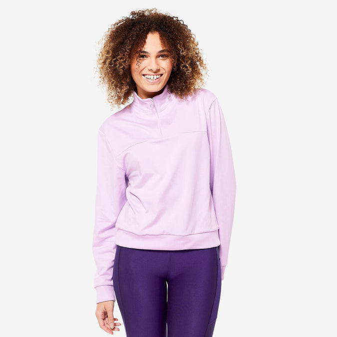 





Women's Quarter-Zip Long-Sleeved Fitness Cardio Sweatshirt - Lilac, photo 1 of 6