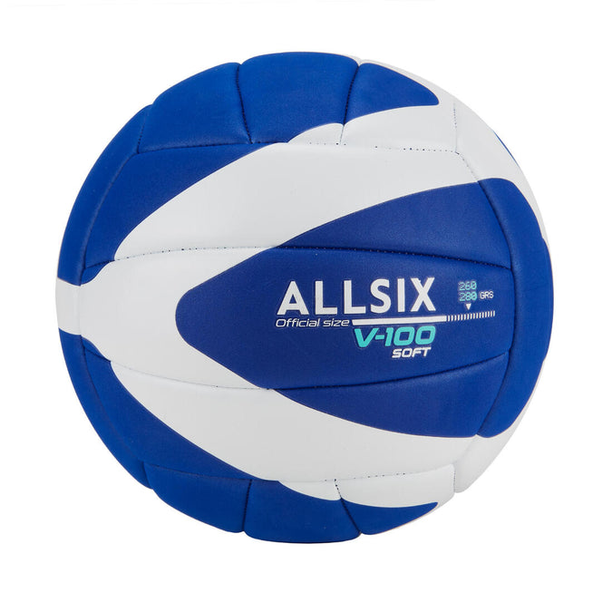 





260-280 g Volleyball for Over-15s V100 Soft - Blue/White, photo 1 of 3