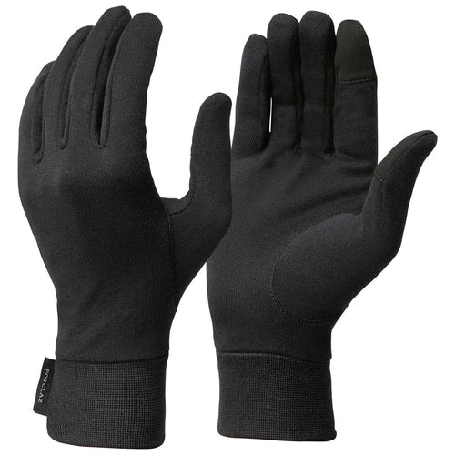 





Adult Mountain Trekking Silk Liner Gloves - MT 500 Black