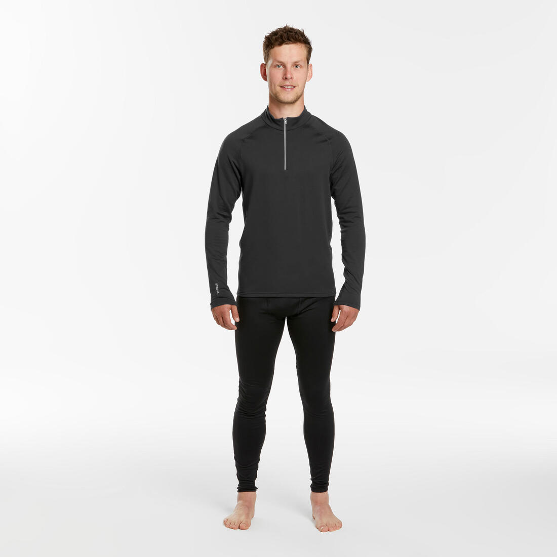 Men's BL 500 thermal base layer 1/2 zip ski top  - blue denim