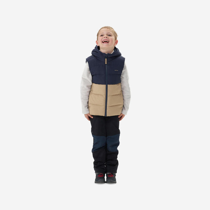 





Kids’ Padded Hiking Gilet - Aged 2-6 - Beige and Blue, photo 1 of 11
