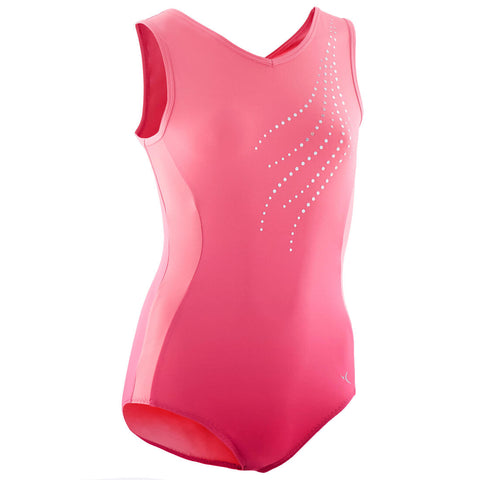 





Girls' Artistic Gymnastics Sleeveless Leotard - Pink