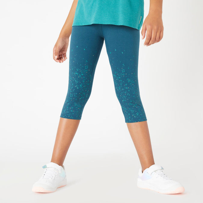 





Girls' Cotton Cropped Leggings 320 - Green Print, photo 1 of 4