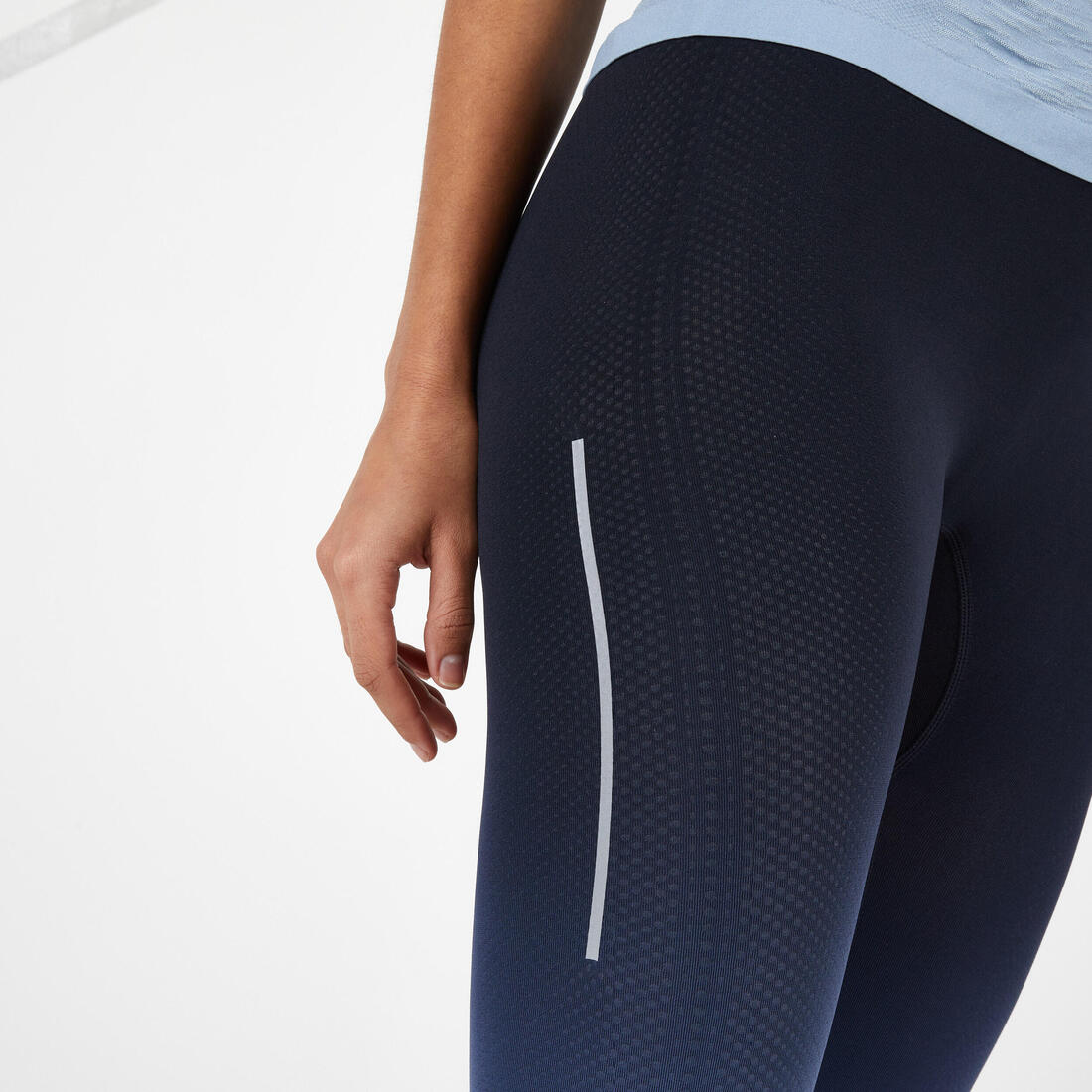 Kiprun Care Women's Breathable Running Cropped Bottoms - Black / blue