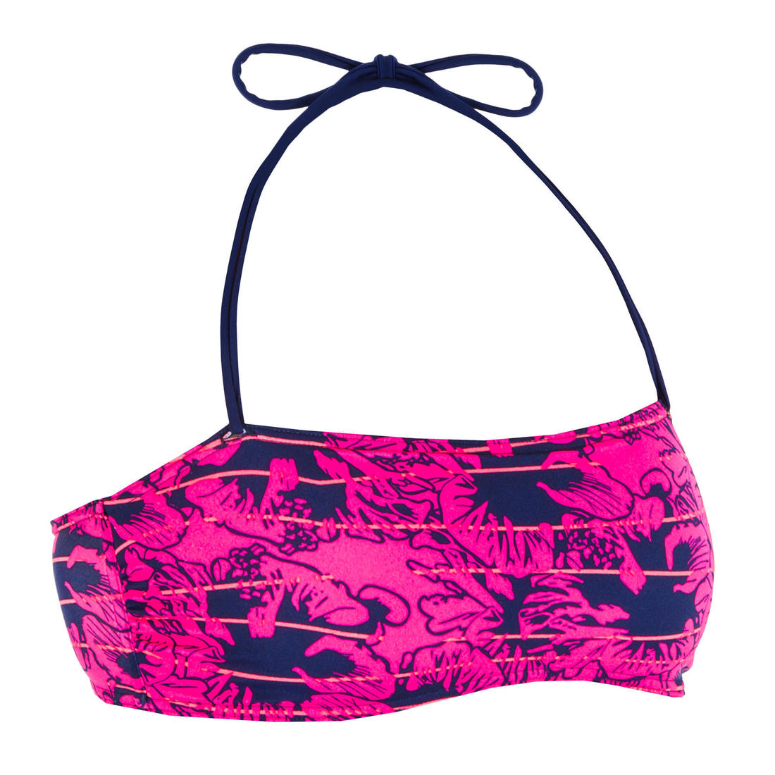 Women's bandeau swimsuit top with removable neck tie LORI ETHNI