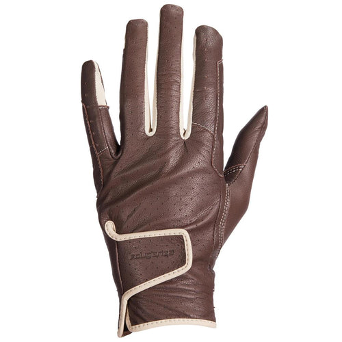 





Women's Horse Riding Leather Gloves 900 - Brown