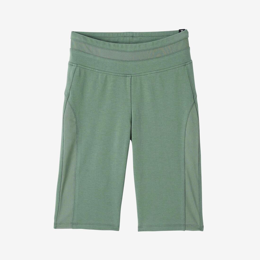 Women's Slim-Fit Cotton Fitness Cycling Shorts 520 Without Pockets