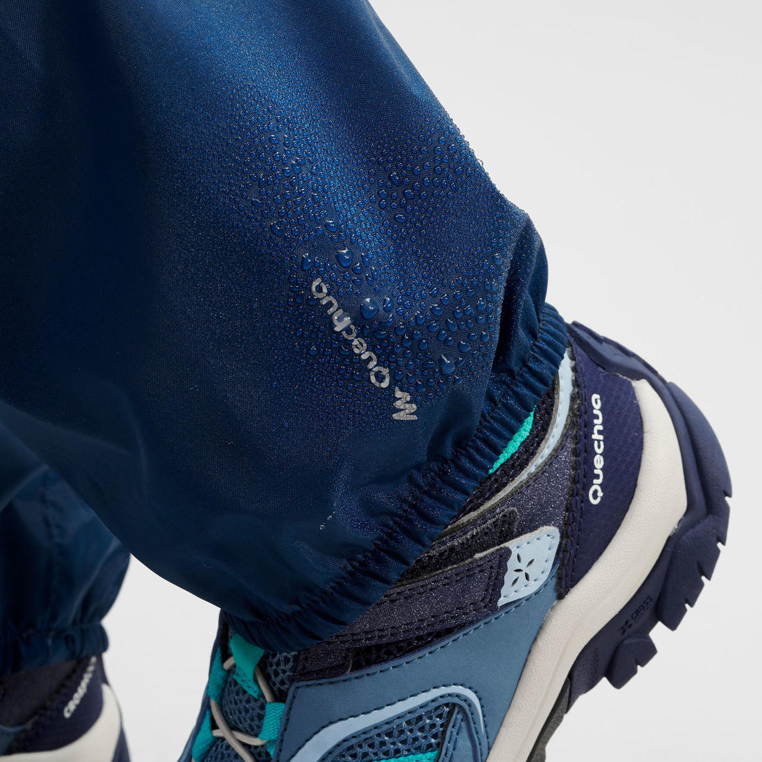 Kids’ Waterproof Hiking Over Trousers - MH100 Aged 2-6 - Navy Blue