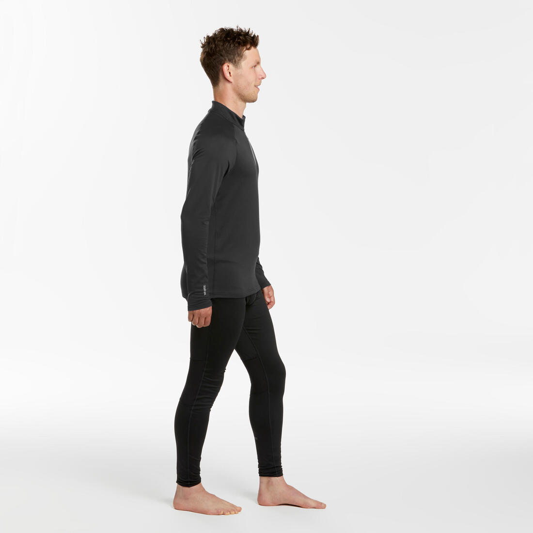 Men's BL 500 thermal base layer 1/2 zip ski top  - blue denim