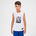 Kids' Sleeveless Basketball Jersey TS500NS - White