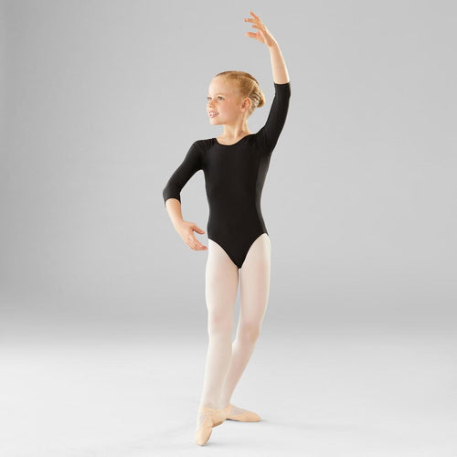





Girls' Long-Sleeved Ballet Leotard - Black