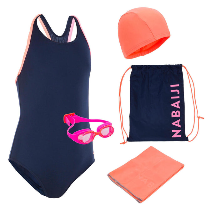 





Girls' Swimming Set 100 START: swimming trunks, goggles, cap, towel, bag, photo 1 of 13