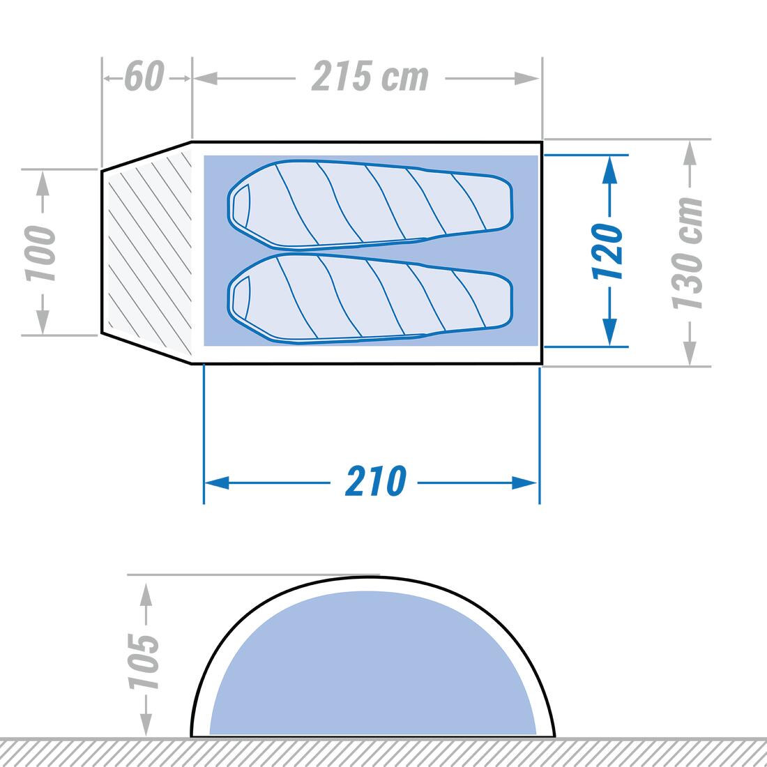 TROPICAL FREESTANDING TREKKING MOSQUITO NET TENT - 2 person