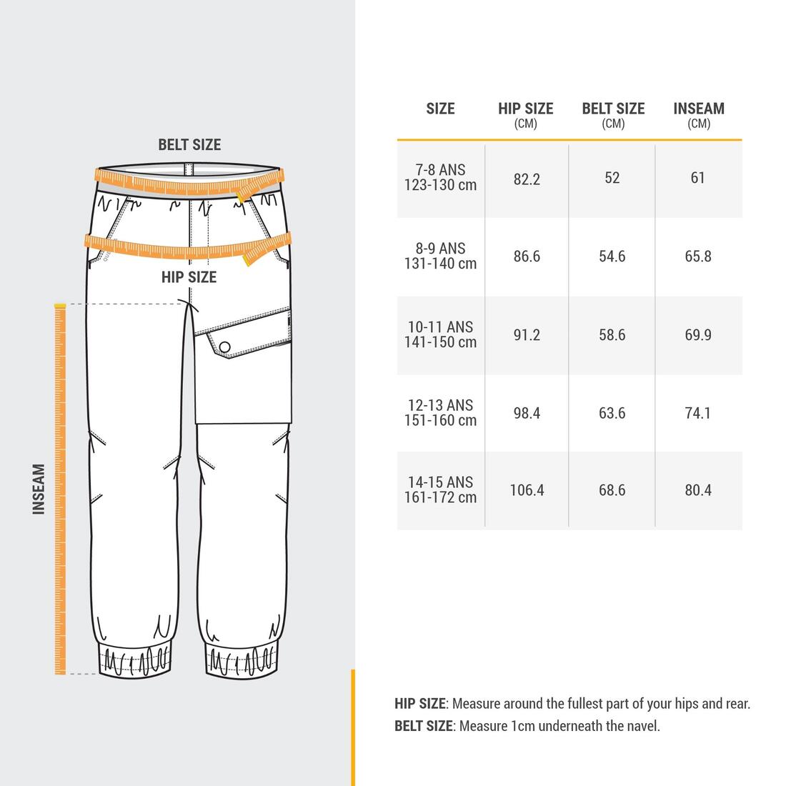 CHILDREN'S WARM WATER-REPELLENT HIKING TROUSERS - SH100 - AGE 7-15