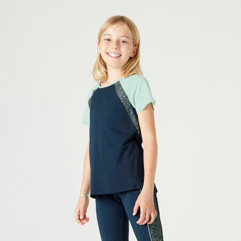 





Girls' Breathable T-Shirt S500 - Navy with Print