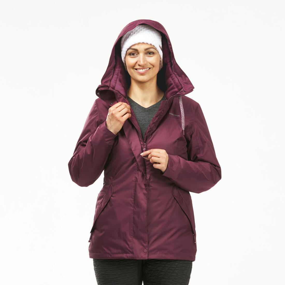 Women’s hiking waterproof winter jacket - SH500 -10°C