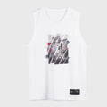 Kids' Sleeveless Basketball Jersey TS500NS - White