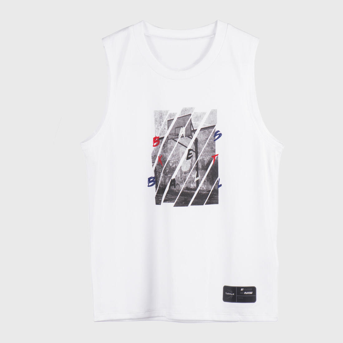 Kids' Sleeveless Basketball Jersey TS500NS - White