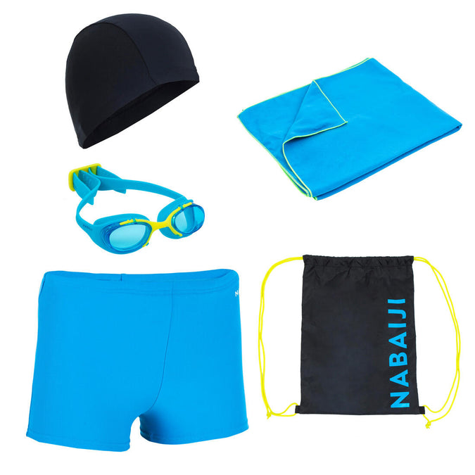 





START 100 BOY'S SWIMMING SET - BLUE/NAVY BLUE (BAG, CAP, BOXERS, GOGGLES, TOWEL), photo 1 of 8