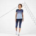 Kiprun Care Women's Breathable Running Cropped Bottoms - Black / blue