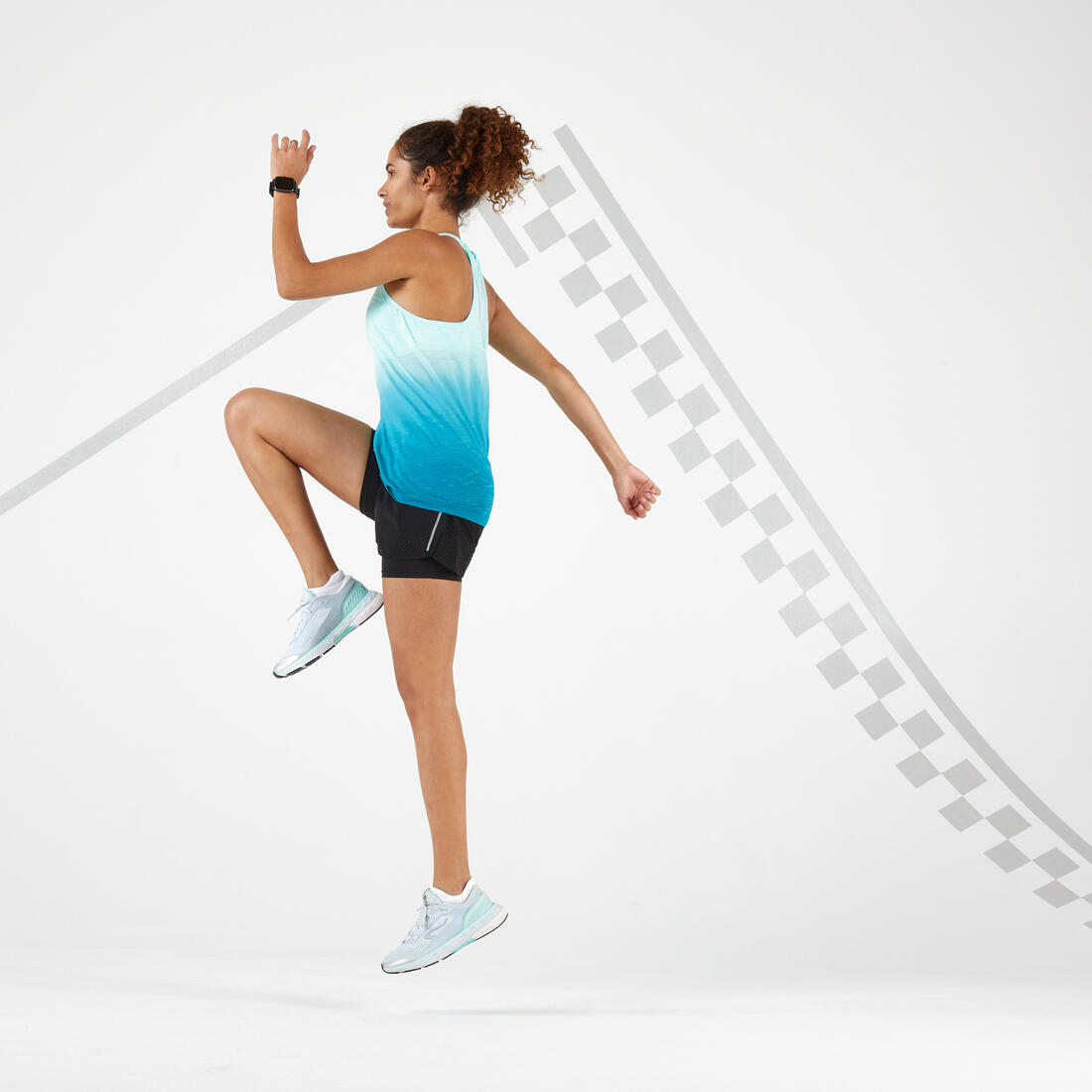 KIPRUN Run 500 comfort women's breathable 2-in-1 running shorts