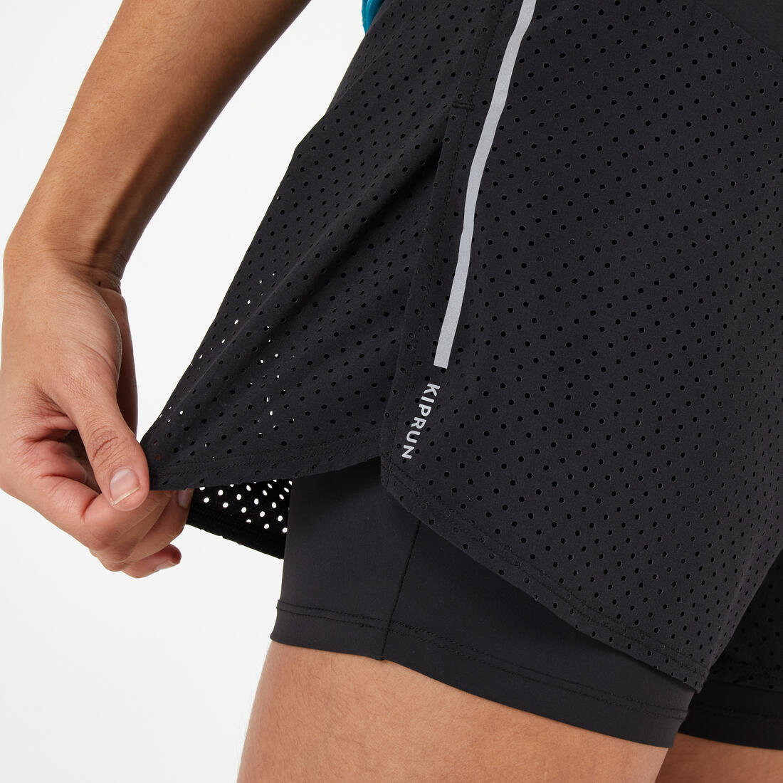 KIPRUN Run 500 comfort women's breathable 2-in-1 running shorts
