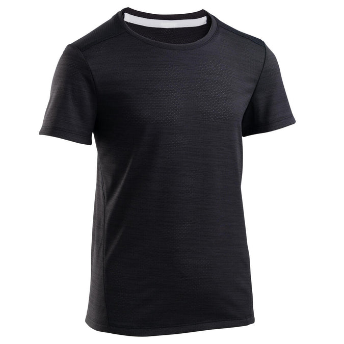 





Boys' Breathable Synthetic Short-Sleeved Gym T-Shirt S500 - Black, photo 1 of 5