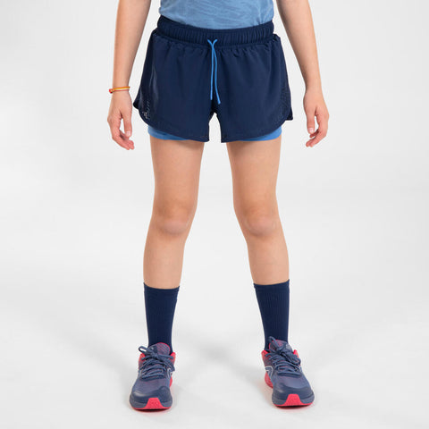 





KIPRUN DRY+ Girls' 2-in-1 Running Tight Shorts