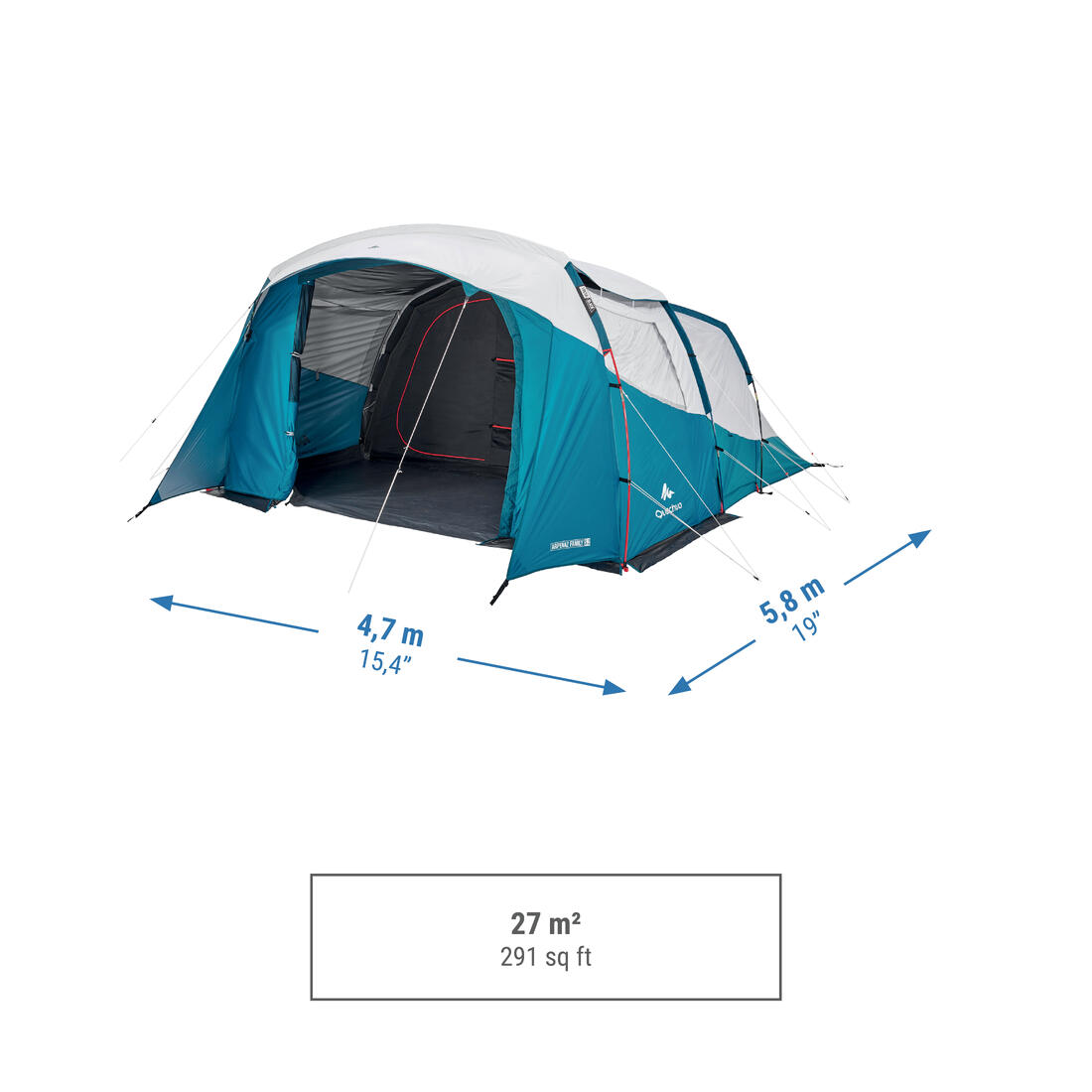 5 Man Blackout Tent With Poles - Arpenaz 5.2 F&B