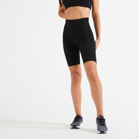Women s High Waisted Fitness Cardio Cycling Shorts Decathlon Oman