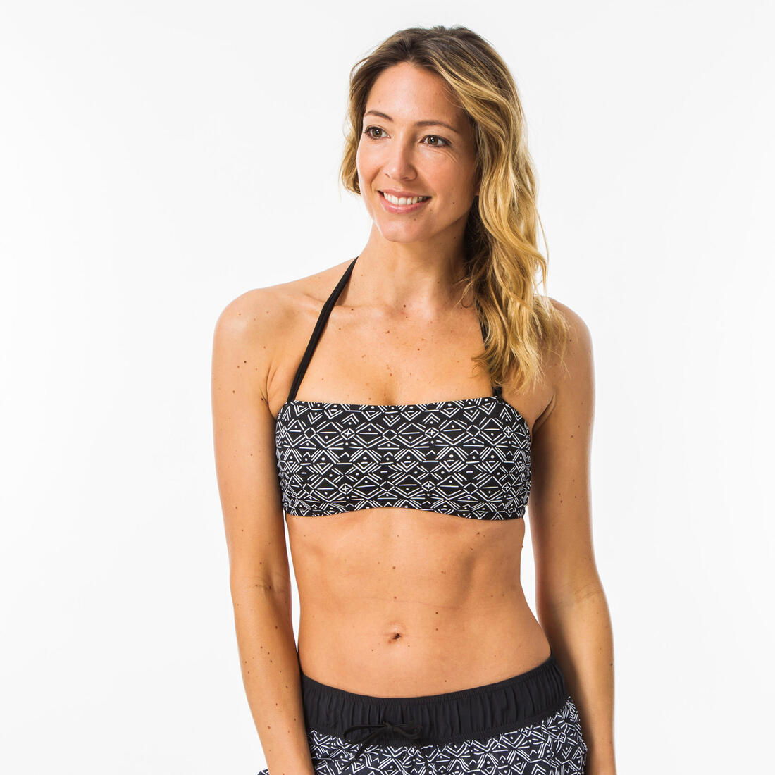 Women's bandeau swimsuit top with removable neck tie LORI ETHNI