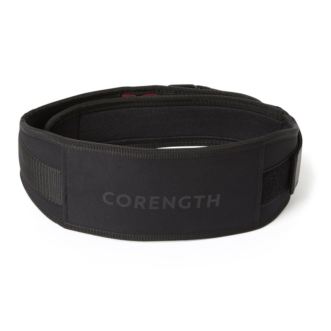 Weight Training Belt with Dual Nylon Closure - Black