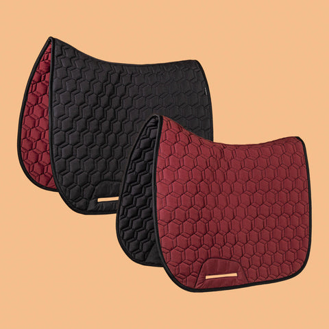 





Reversible Horse Riding Saddle Cloth for Horse and Pony 500 - Black/Burgundy