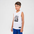 Kids' Sleeveless Basketball Jersey TS500NS - White